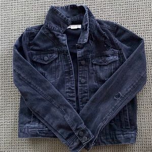 Distressed Black Jean Jacket